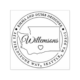 Die Briefmarke der Washingtoner Rücksendeadresse i Permastempel