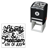 Die Briefmarke "Freiheit und Freiheit 4. Juli" Permastempel (Beispiel)