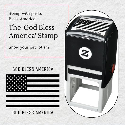 Die Briefmarke "Gott segne Amerika" Permastempel