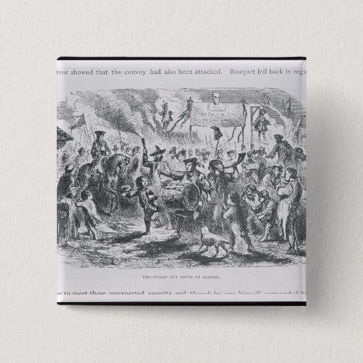 Die Briefmarken-Taten-Aufstände in Boston Button (Vorderseite)