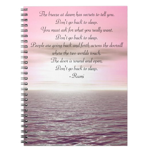 Die Brise an der Dämmerung Rumi Notizblock (Vorderseite)