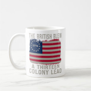 Die Briten haben am 4. Juli dreizehn Kolonienleder Kaffeetasse