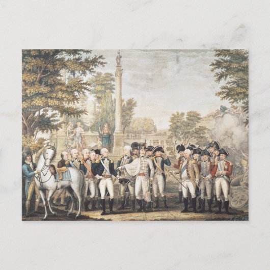 Die Briten übergeben sich General Washington Postkarte (Vorderseite)