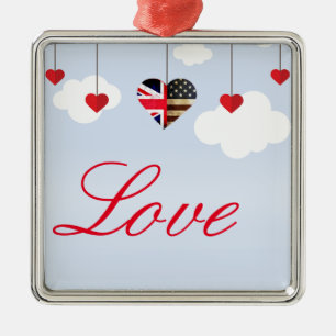 Die britische amerikanische Liebe hört Wolken Ornament Aus Metall