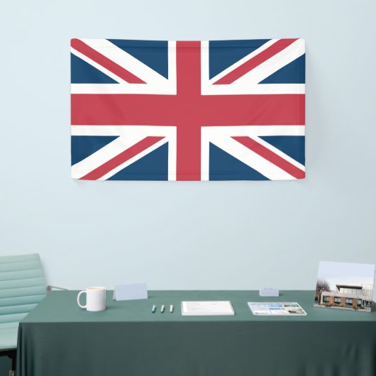 Die britische Flagge Union Jack Banner (Messeveranstaltung)