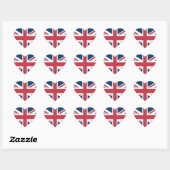 Die britische Flagge Union Jack Herz-Aufkleber (Blatt)