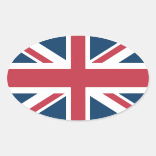 Die britische Flagge Union Jack Ovaler Aufkleber