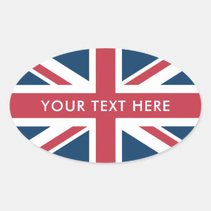 Die britische Flagge Union Jack Ovaler Aufkleber