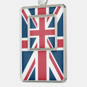 Die britische Flagge Union Jack Rahmen-Ornament Silber (Links)