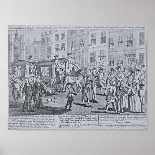 Die britische Patriots-Prozession durch Poster (Vorne)