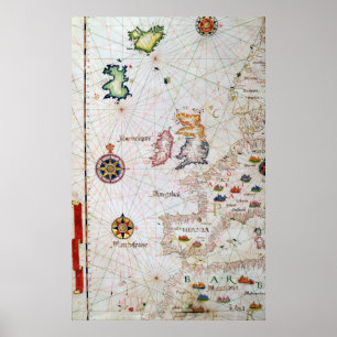 Die britischen Inseln, Iberien und Nordwestafrika Poster