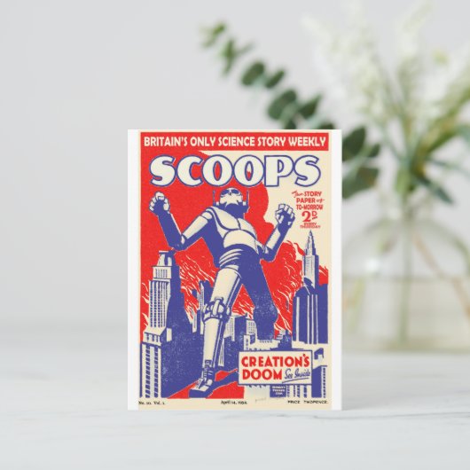 Die britischen Roboter kommen! Postkarte (Stehend Vorderseite)