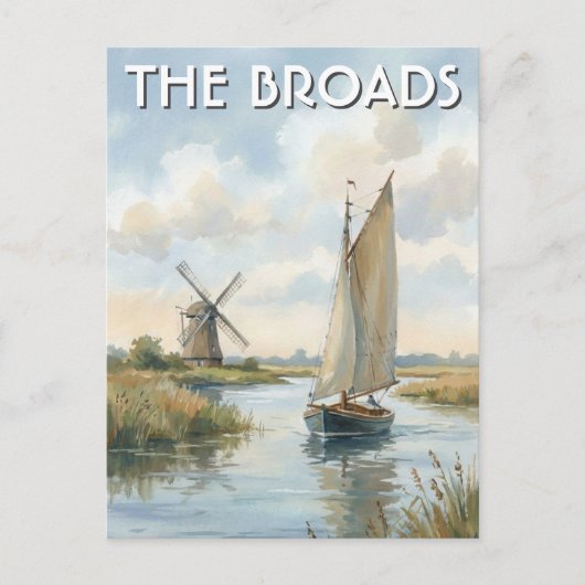 Die Broads England Reise Postkarte (Vorderseite)
