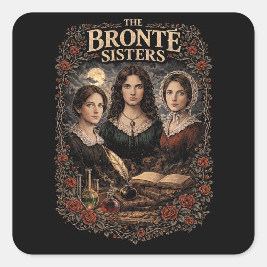 Die Brontë-Schwestern Quadratischer Aufkleber (Vorderseite)