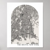 Die Bronx New York Boho Minimal Arch Street Karte Poster (Vorne)