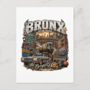 Die Bronx New York Boogie Down Urban Collage Postkarte