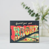 Die Bronx NY Retro-Postkarte Postkarte (Stehend Vorderseite)