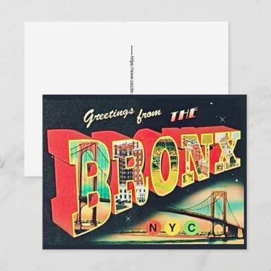 Die Bronx NY Retro-Postkarte Postkarte (Vorne/Hinten)