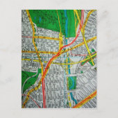 Die Bronx, NY Vintag Map Postkarte (Vorderseite)