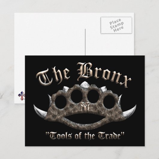 Die Bronx-Spiked-Brass-Knuckles Postkarte (Vorne/Hinten)