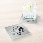 Die Bronze reißt die Strömung der Zodiac Glasuntersetzer (Schrägansicht)