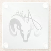 Die Bronze reißt die Strömung der Zodiac Glasuntersetzer (Rückseite)