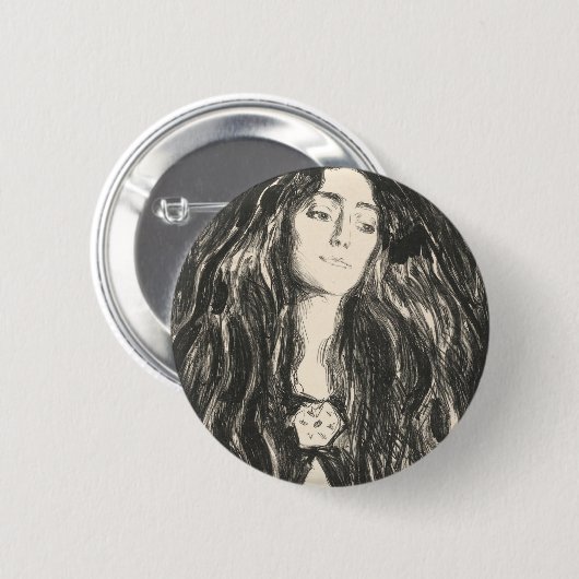Die Brooch Eva Mudocci Edvard Munch Button (Vorne & Hinten)