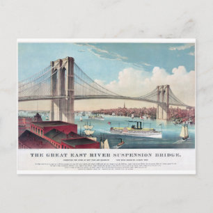 Die Brooklyn Bridge in New York City von 1883 Postkarte