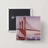 Die Brooklyn-Brücke Button (Vorne & Hinten)