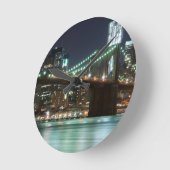 Die Brooklyn-Brücke - Farbe Runde Wanduhr (Winkel)