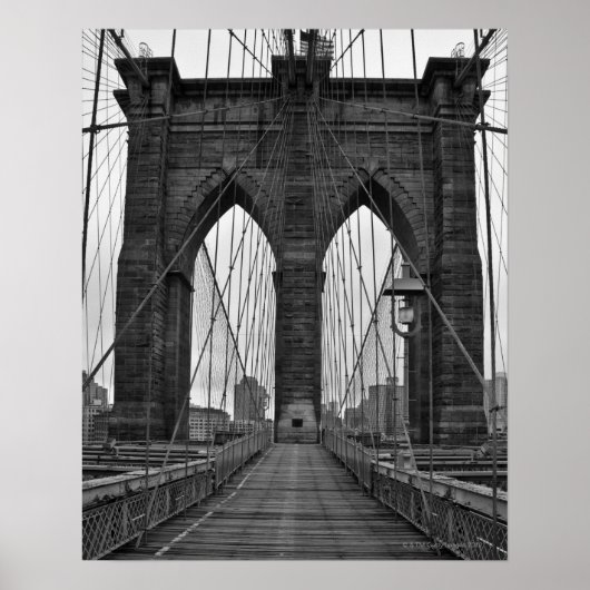 Die Brooklyn-Brücke in New York City Poster (Vorne)