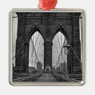 Die Brooklyn-Brücke in New York City Silbernes Ornament