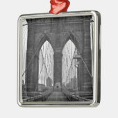 Die Brooklyn-Brücke in New York City Silbernes Ornament (Links)