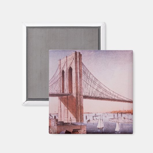 Die Brooklyn-Brücke Magnet (Vorderseite/Rückseite)