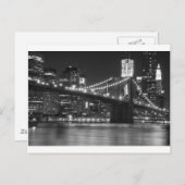 Die Brooklyn-Brücke - Schwarz und Weiß Postkarte (Vorne/Hinten)