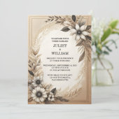 Die Brown Fall Wood Paperie Gerecycelt Papier Hoch Einladung (Stehend Vorderseite)