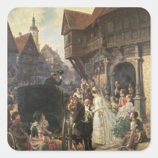 Die Brücke, 19. Jahrhundert Quadratischer Aufkleber (Vorderseite)