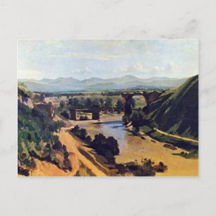 Die Brücke bei Narni durch Corot Postkarte