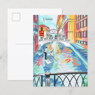 Die Brücke der Sehenswürdigkeiten von Venedig Ital Postkarte