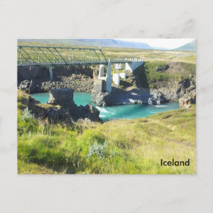 Die Brücke, die Skjálfandafljót Fluss, Island Postkarte