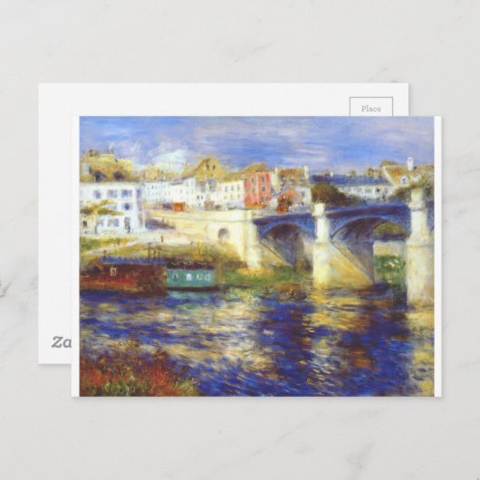 Die Brücke im Chatou von Pierre-Auguste Renoir Postkarte (Vorne/Hinten)