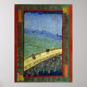 Die Brücke im Regen (nach Hiroshige) Van Gogh Poster