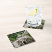 Die Brücke im Schloss Combe, BRITISCHER Rechteckiger Pappuntersetzer (Vor Ort)