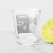 Die Brücke im Schnee Schnapsglas (Rückseite)