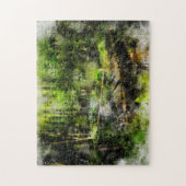 Die Brücke im Wald - Puzzle (Vertikal)