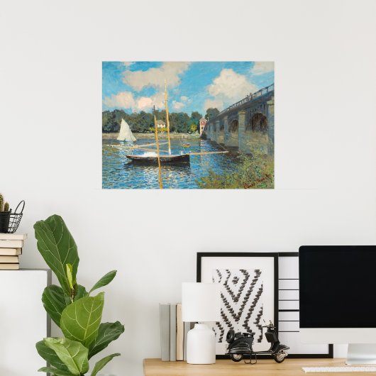 Die Brücke in Argenteuil - Claude Monet Fine Art Poster (Heimbüro)
