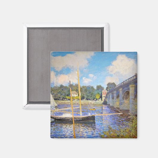 Die Brücke in Argenteuil, Monet Magnet (Vorderseite/Rückseite)