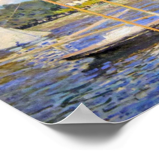 Die Brücke in Argenteuil, Monet Poster (Ecke)