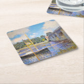 Die Brücke in Argenteuil, Monet Rechteckiger Pappuntersetzer (angewinkelt)