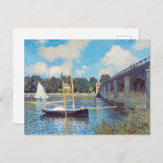 Die Brücke in Argenteuil von Claude Monet Postkarte (Vorne/Hinten)